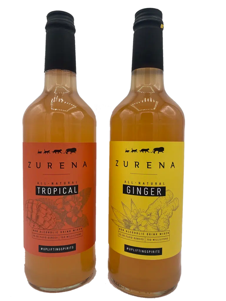 Zurena 6 Pack (3 Each of Tropical and Ginger -750 ml)