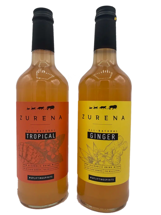 Zurena 6 Pack (3 Each of Tropical and Ginger -750 ml)